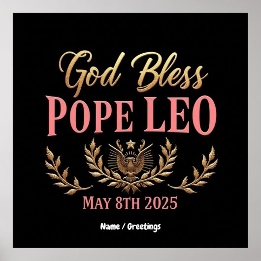 ローマ教皇レオ祝新教皇2025年5月8日 ポスター (正面)
