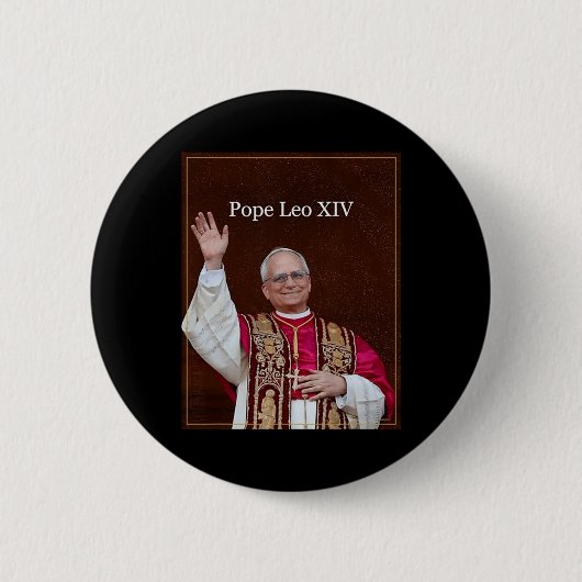 ローマ教皇レオ14世のワイシャツ 缶バッジ (正面)
