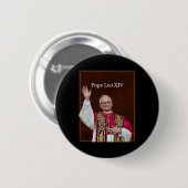 ローマ教皇レオ14世のワイシャツ 缶バッジ (正面&裏面)