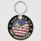 ローマ教皇レオ14世、アメリカの歴史上の教皇 キーホルダー (正面)