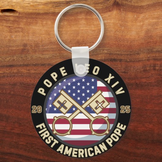 ローマ教皇レオ14世、アメリカの歴史上の教皇 キーホルダー (裏面)