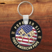 ローマ教皇レオ14世、アメリカの歴史上の教皇 キーホルダー (正面)