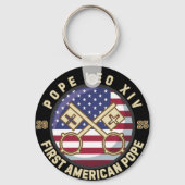 ローマ教皇レオ14世、アメリカの歴史上の教皇 キーホルダー (裏面)