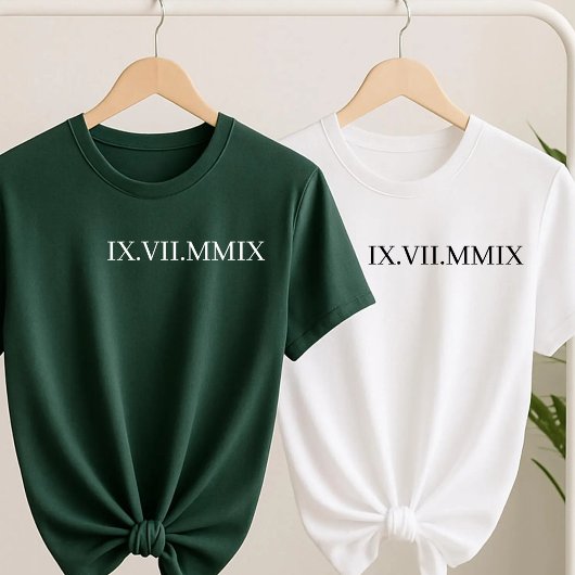 ローマ数字で記念日ギフト Tシャツ