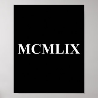 ローマ数字で1959年生まれ MCMLIX ローマ字 ポスター