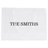 ローマ数字と名前のショッピングバッグ ラージペーパーバッグ (裏面)