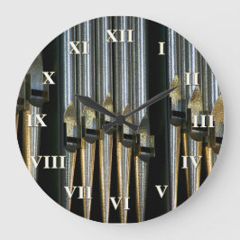 ローマ数字のパイプオルガンクロック ラウンド壁時計