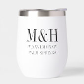 ローマ数字の日付、イニシャル、市区町村結婚式の引き出物 (左面)