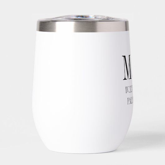 ローマ数字の日付、イニシャル、市区町村結婚式の引き出物 (正面)