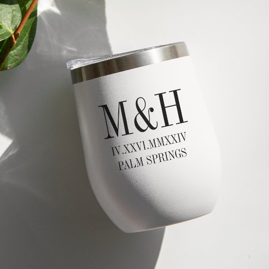 ローマ数字の日付、イニシャル、市区町村結婚式の引き出物