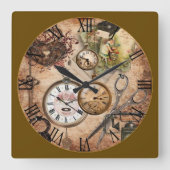 ローマ数字の時計 スクエア壁時計 (正面)