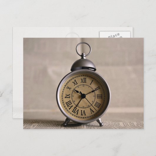 ローマ数字の目覚まし時計 ポストカード (正面/裏面)