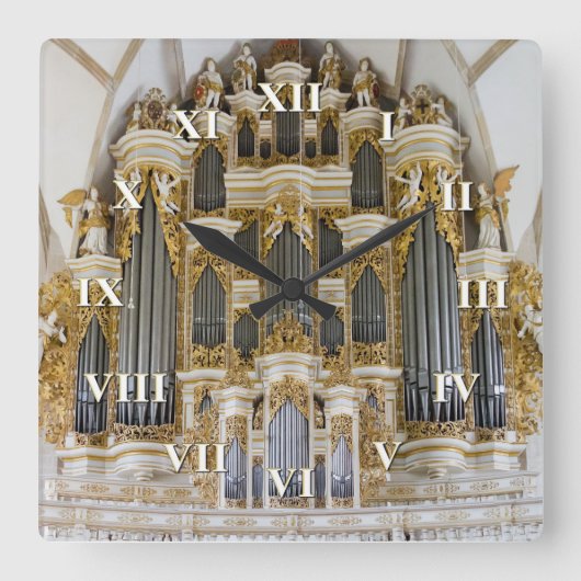 ローマ数字のMerseburgの管器官の時計 ラウンド壁時計 (正面)