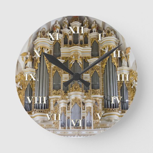 ローマ数字のMerseburgの管器官の時計 ラウンド壁時計 (正面)