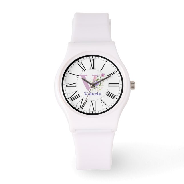 ローマ数字デザイン(イニシャルと名前のウォッチ付き) 腕時計 (正面)