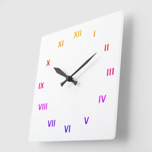 ローマ数字プラスチックアンティーク壁時計 スクエア壁時計 (傾斜)