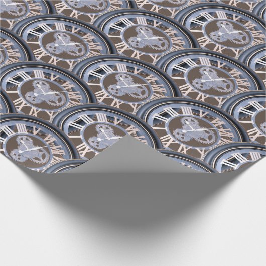 ローマ数字ヴィンテージギア時計 ラッピングペーパー (角)