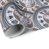 ローマ数字ヴィンテージギア時計 ラッピングペーパー (ロールコーナー)