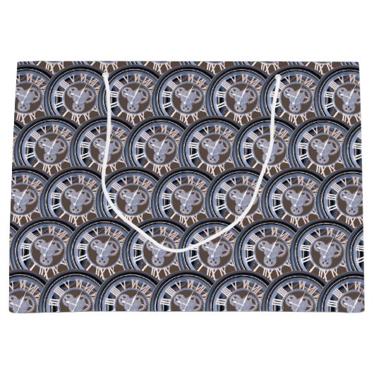 ローマ数字ヴィンテージギア時計 ラージペーパーバッグ (正面)