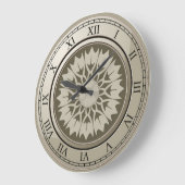 ローマ数字ヴィンテージ金ゴールド丸 ラージ壁時計 (傾斜)