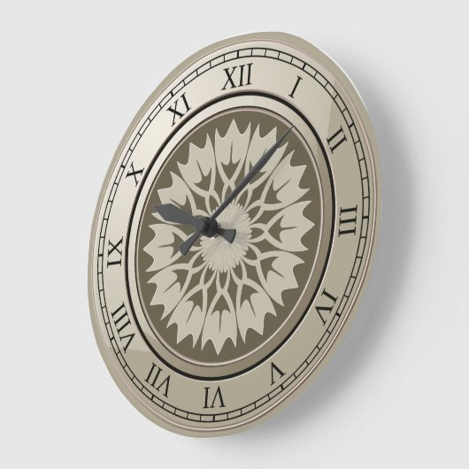 ローマ数字ヴィンテージ金ゴールド丸 ラージ壁時計 (傾斜)