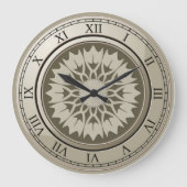 ローマ数字ヴィンテージ金ゴールド丸 ラージ壁時計 (正面)