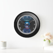 ローマ数字付きカメラズームレンズ ラージ壁時計 (ホーム)