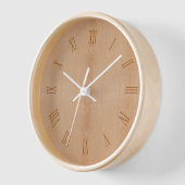 ローマ数字時計の薄茶色の木目 壁時計 (傾斜)
