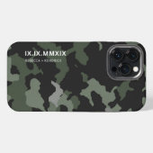 ローマ数字記念日の一致するカップル iPhoneケース (裏面横)