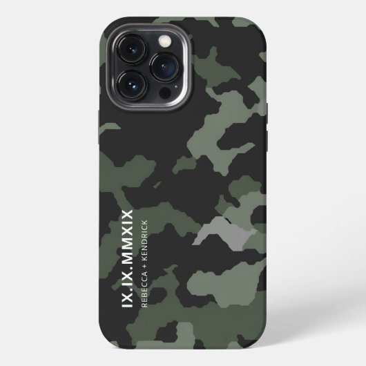 ローマ数字記念日の一致するカップル iPhoneケース (裏面)