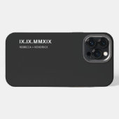 ローマ数字記念日の一致するカップル iPhoneケース (裏面横)