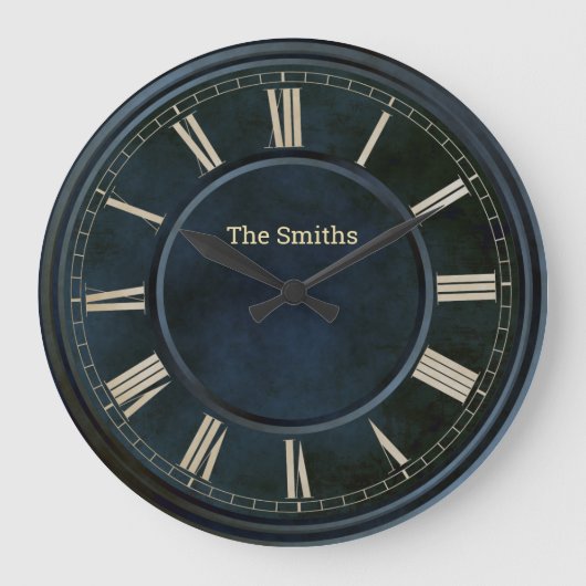 ローマ数字青版大時計 ラージ壁時計 (正面)