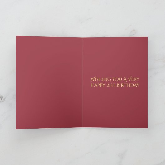 ローマ数字21歳の誕生日グリーティングカード カード (内部)