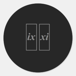 ローマ数字9-11 ix xiのステッカー ラウンドシール