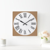 ローマ数字 スクエア壁時計 (ホーム)
