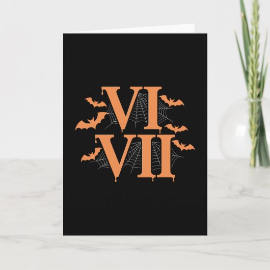 ローマ数字 Vi Vii 67 ミーム Gen Alpha ハロウィン カード (正面)