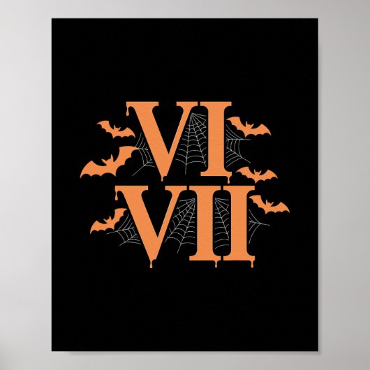 ローマ数字 Vi Vii 67 ミーム Gen Alpha ハロウィン ポスター (正面)