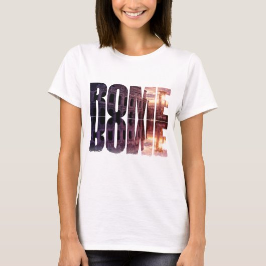 ローマ文字とコロシアム土産 Tシャツ (正面)