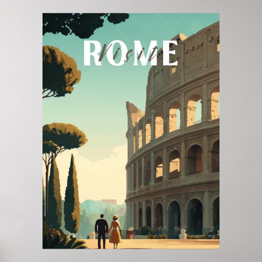 ローマ旅行のポスター – Colosseum Wall Art ポスター (正面)