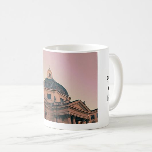 ローマ旅行の街並みパーソナライズされた コーヒーマグカップ (正面右)