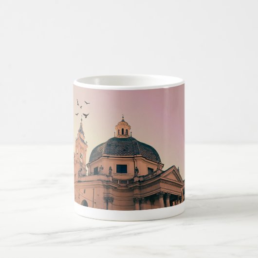 ローマ旅行の街並みパーソナライズされた コーヒーマグカップ (中央)