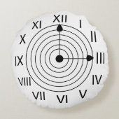 ローマ時計白黒ローマ時計 ラウンドクッション (裏面)