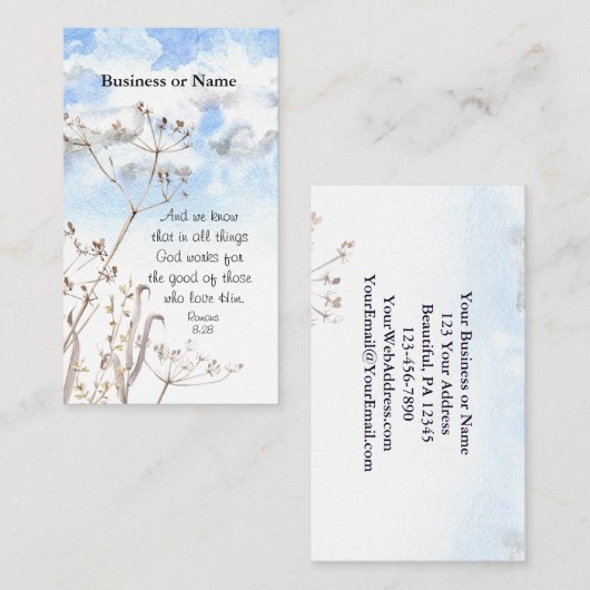 ローマ書8:28 すべてのものは神が善のために働く 名刺 (正面/裏面)