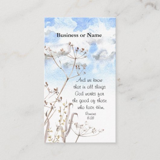 ローマ書8:28 すべてのものは神が善のために働く 名刺 (正面)