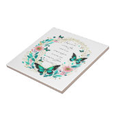 ローマ書8:28 花と蝶 タイル (側面)