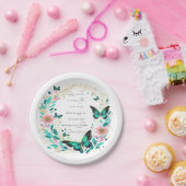 ローマ書8:28 花と蝶 ペーパープレート (パーティー)