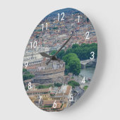 ローマ歴史都市中心部の上からの眺め ラージ壁時計 (傾斜)