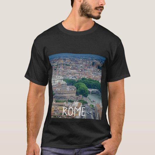 ローマ歴史都市中心部の上からの眺め Tシャツ (正面)