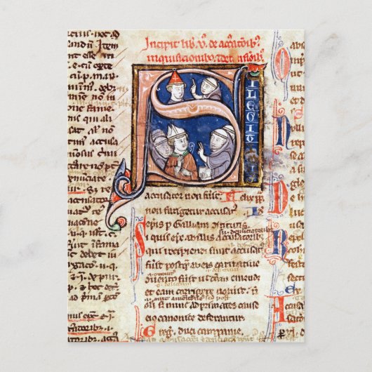 ローマ法王グレゴリーを描いた歴史のあるイニシャル'S' ポストカード (正面)