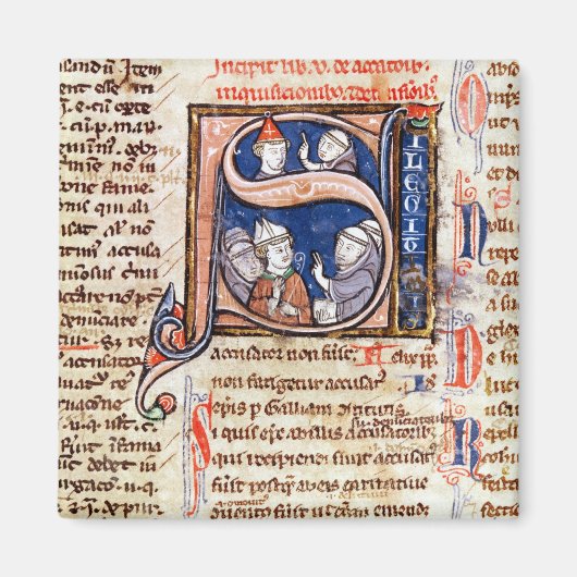 ローマ法王グレゴリーを描いた歴史のあるイニシャル'S' マグネット (正面)